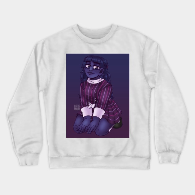 Why she ourple Crewneck Sweatshirt by paperstarzz